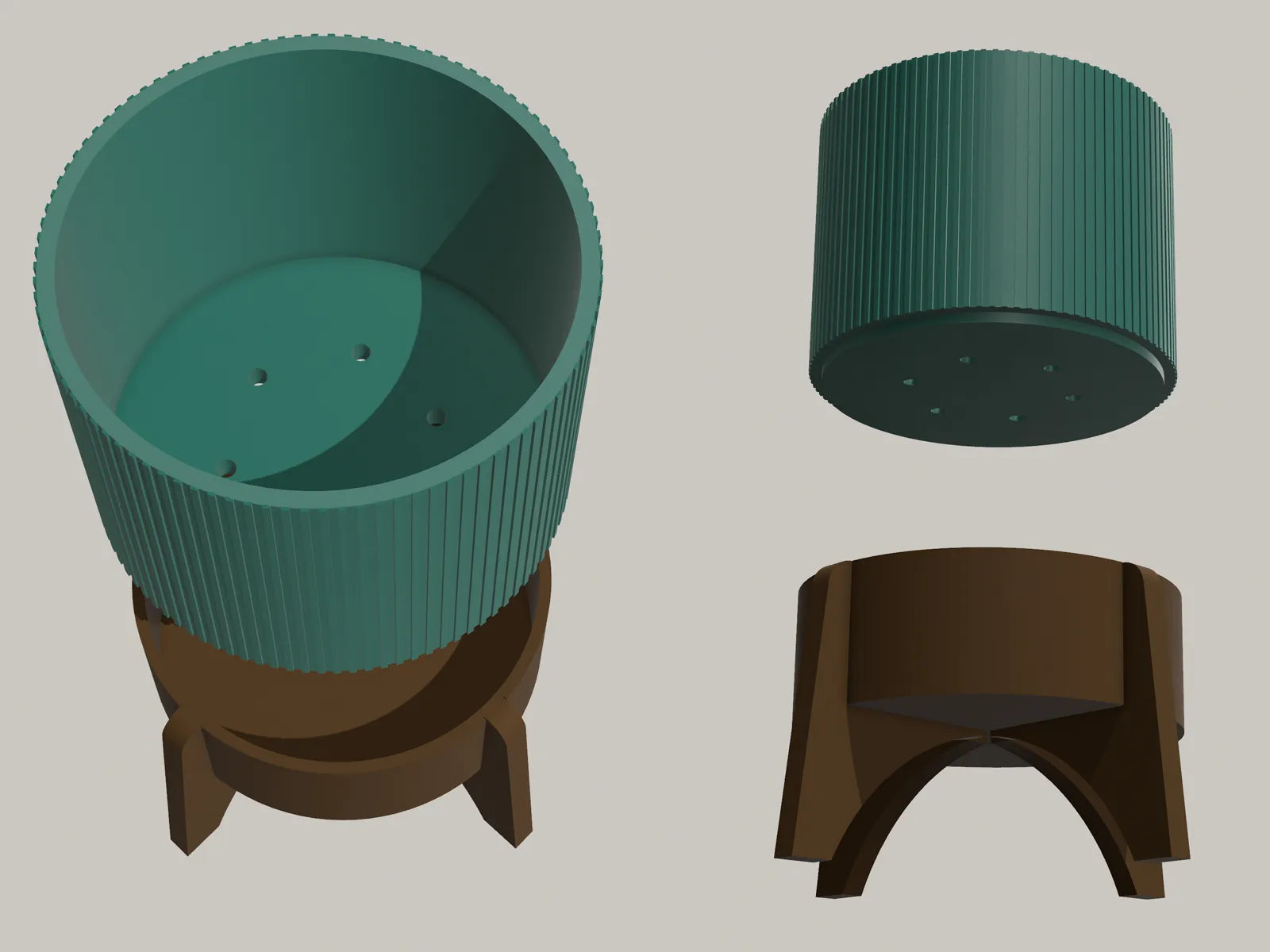 Ribbed Harmony Planter: Modern Design for Indoor Plants