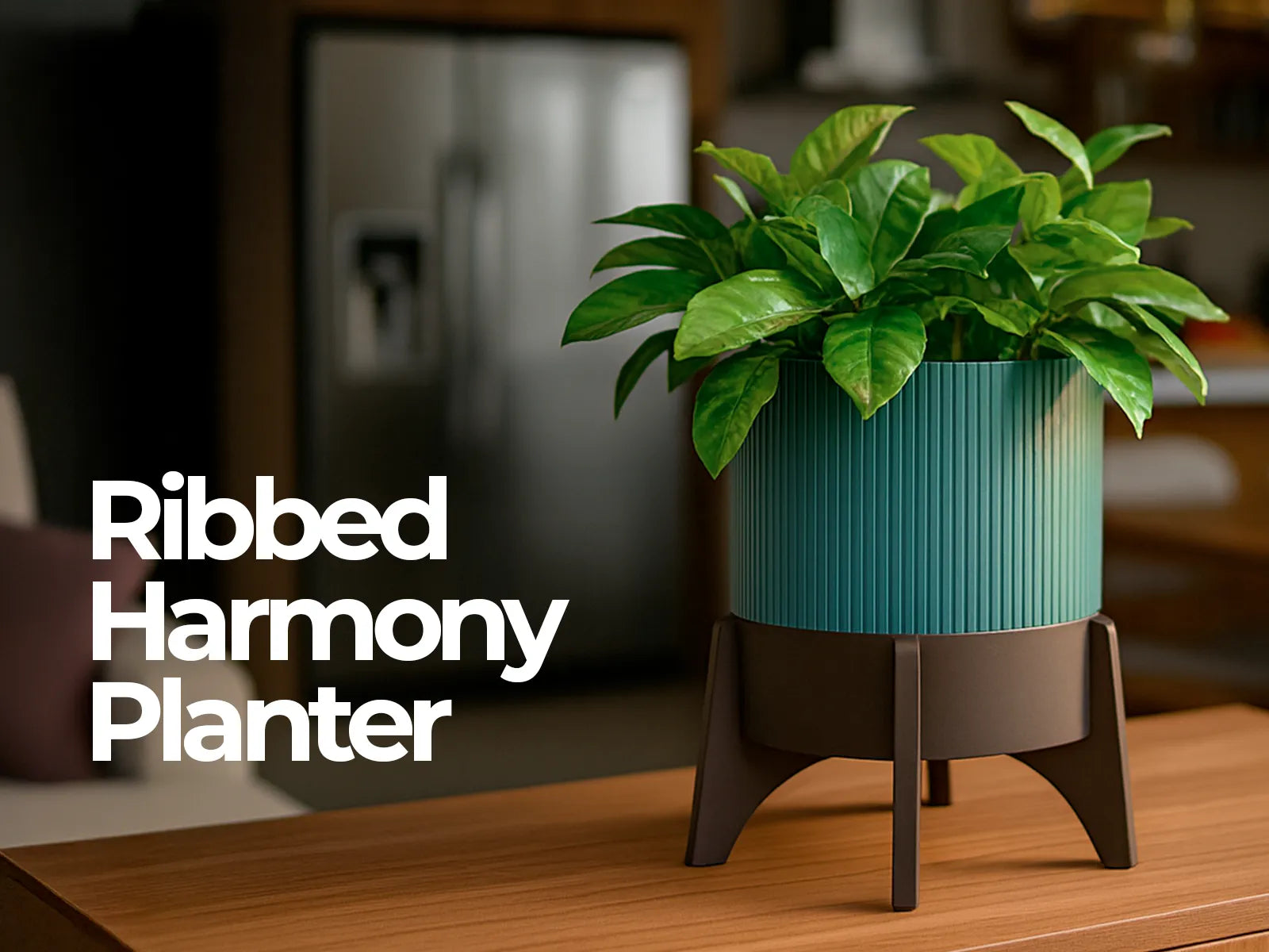 Ribbed Harmony Planter: Modern Design for Indoor Plants